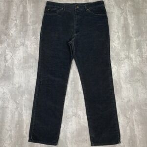 Vintage Lee Corduroy Pants Mens 38x32 Black Thin Wale Union Tag Made USA Preppy